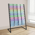 10 Tier Metal Scarf Organizer Holder, Freestanding Scarf Rack, Scarf Holder Organizer for Commercial Clothing Retail Store Towel Rack Ties Belt Pants Hanging (Black, 39.37 * 15.75 * 57.09in)