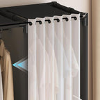 Portable Closet,Portable Closets for Hanging Clothes,Japanese Style Wardrobe Clothing Rack with 2 Drawers,1 Hanging Rods and 2 Storage Shelves,27.5" L x 17.7" W x 65.1" H,White