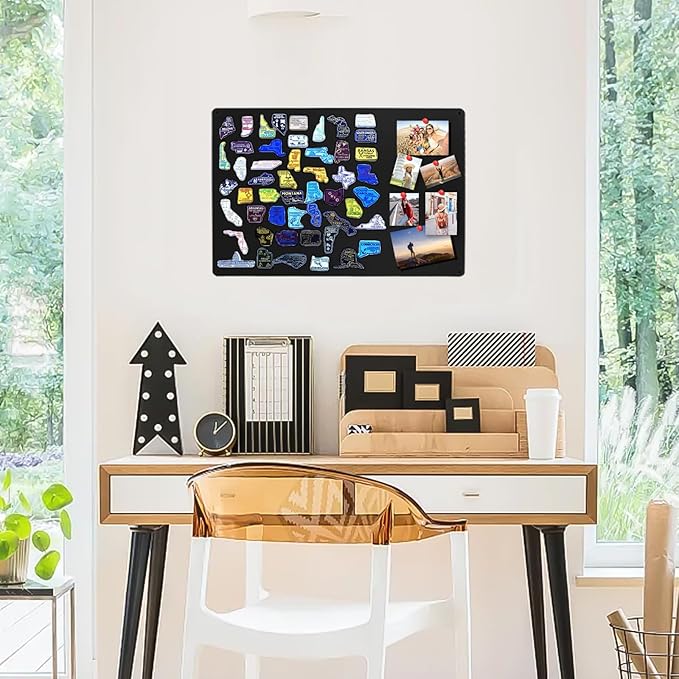 MAXECHO 2 Pack Black Magnetic Bulletin Board, 17.5"×13.5" Magnet Boards for Wall, Cabinet to Display Photos, Notes