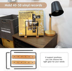 40 LP Vinyl Record Storage Solid Cherry Wood Vinyl Record Holder Magazine Organizer Record Display Rack For Albums (Iron)