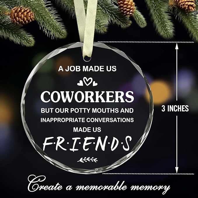BSQUIELE Christmas Coworker Gifts - Coworker Ornament - Ornament Gift for Boss, Manager, Coworkers - Boss Gifts - Christmas Decoration Gift for Colleague, Leader, Office, Friend, Work