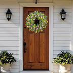 Spring Summer Wreaths for Front Door,22 Inch Artificial Purple Tulip Wreath with Wildflowers,Eucalyptus Leaves for Indoor Outdoor Wall Porch Festival Farmhouse Home Holiday Decor.