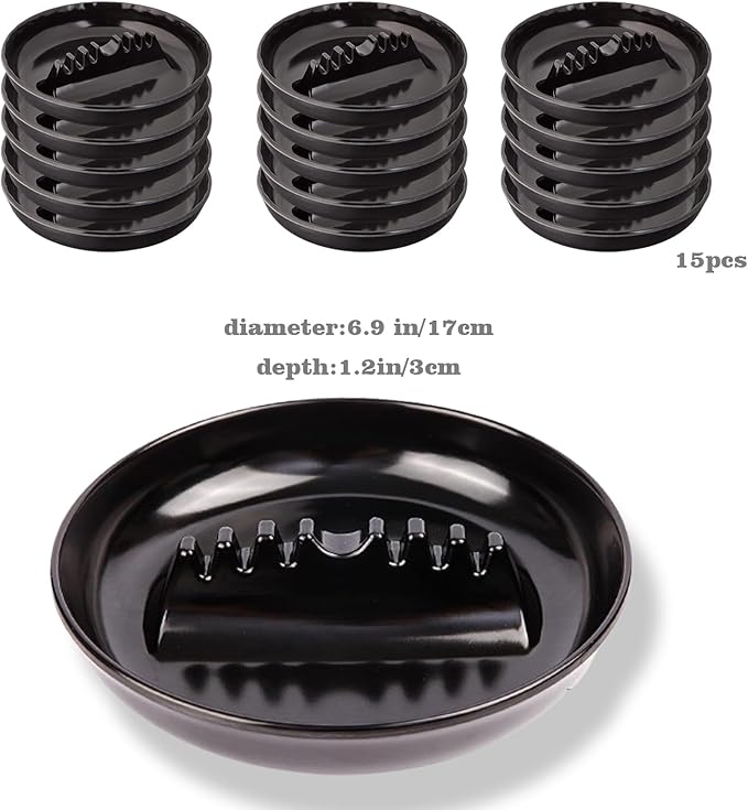 Ash Tray for Cigarettes - Ashtrays for Cigarettes Outdoor Ash Tray-15 Pack 7 Inches Large Size Patio Ashtray, Home Ashtray, Smokeless Tabletop Ashtrays,Trash Can(black)