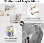 Shiftshade Wall Stickers - Unbreakable Self-Adhesive Mirror Tiles for Bedroom, Home, Gym, Door - Acrylic Shatterproof Sheets, Panels (8x8 Inch, 4 Pcs)