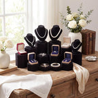 Sintuff 12 Pcs Black Velour Covered Tiered Hexagonal Jewelry Display Risers Wooden Hexagonal Market Display Risers Stands for Model Figures Decoration