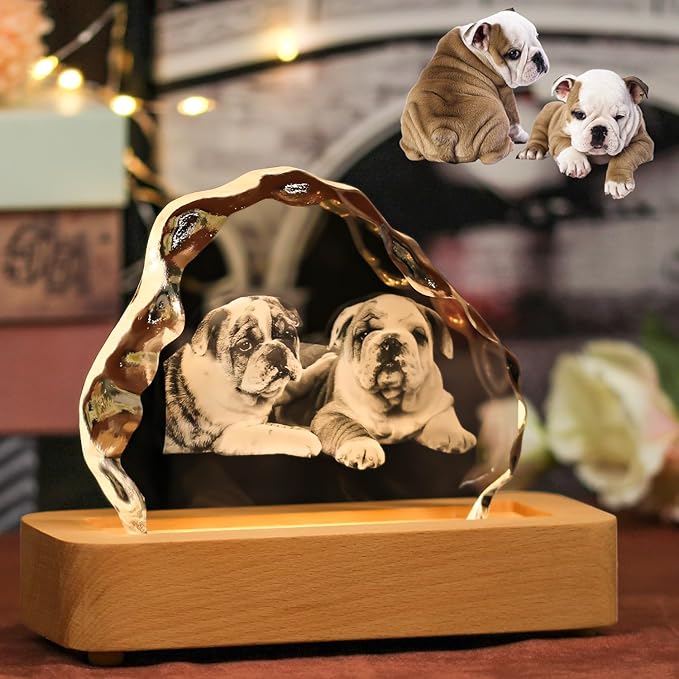 3D Crystal Photo,Anniversary Personalized Gift for Women, Wife, Mom,Husband,Grandma.Customized Birthday,Memorial Gifts,Custom Photo in Crystal