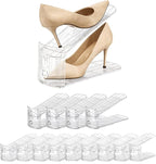14 Pack Shoe Slot Organizer, Double Layer Space Saver, 3 Levels Adjustable, Durable and Stackable Shoe Holder for Sneakers Heels and Flat.