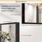 Keonjinn Black Bathroom Mirror 22 x 30 Inch, Brushed Black Framed Mirror for Over Sink, Rectangle Wall Vanity Mirrors with Square Corner, Alumium Frame, Modern Farmhouse Style