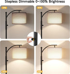 SUNMORY Dimmable Arc Floor Lamps for Living Room, Stepless Dimming Modern Floor Lamp with 1000 Lumens Bulb, Metal Standing Lamp with Adjustable Hanging Lampshade, Tall Floor Lamps, Bedroom, Office