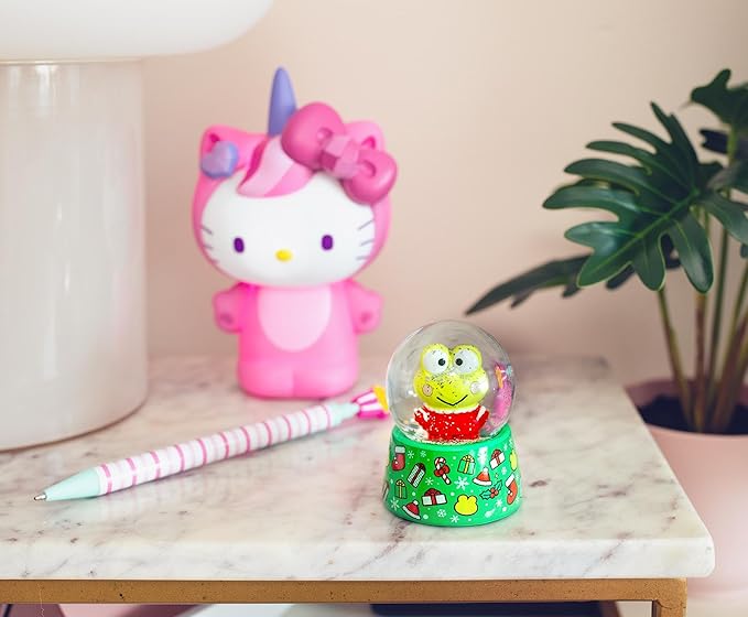 Sanrio Keroppi Holiday Mini Adult Snow Globe with Swirling White Flakes | Collectible Keepsake Display | 3 Inches Tall