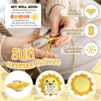 Get Well Soon Gifts - Handmade Positive Crochet Sunshine Dolls with Cheer Up Messages, Crochet Emotional Support Buddies for Surgery Recovery & Healing | Get Well Soon Gifts for Kids, Women, Men
