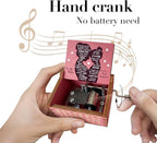 Music Box Gifts for Mom from Daughter,I Love You Mom Gifts You are My Sunshine Hand Crank Wooden Musical Boxes for Mom on Birthday Christmas Mothers Day Pink