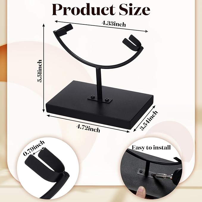 Marsui Large Rock Display Stand Slab Stands Crystal Holders Metal One Arm Two Prong Display Easel Holder for Plate Slab Slice Fossil Flat Minerals Crystals(4.72 x 3.54 x 5.51 Inches,Black)