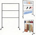 3 Tiers Rolling Display Tie & Scarf Rack Bras Underwear Shorts Socks Hats Gloves Belt Towel Accessories Organizer Holder for Home Commercial Clothing Retail Store, Floor Standing Hijab Stand