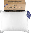 FluffCo Zen Fluff™ Down King Pillow with 600 Fill Power White Duck Down Stomach Sleeper Pillows - Luxury Hotel Quality 300 Thread Count - 100% Cotton Feather Pillows (Soft King Size 1 Pack)