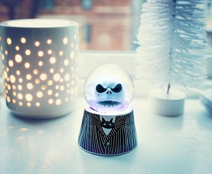 Disney The Nightmare Before Christmas Jack Skellington Adult 3-Inch Mini Light-Up Snow Globe with Glitter