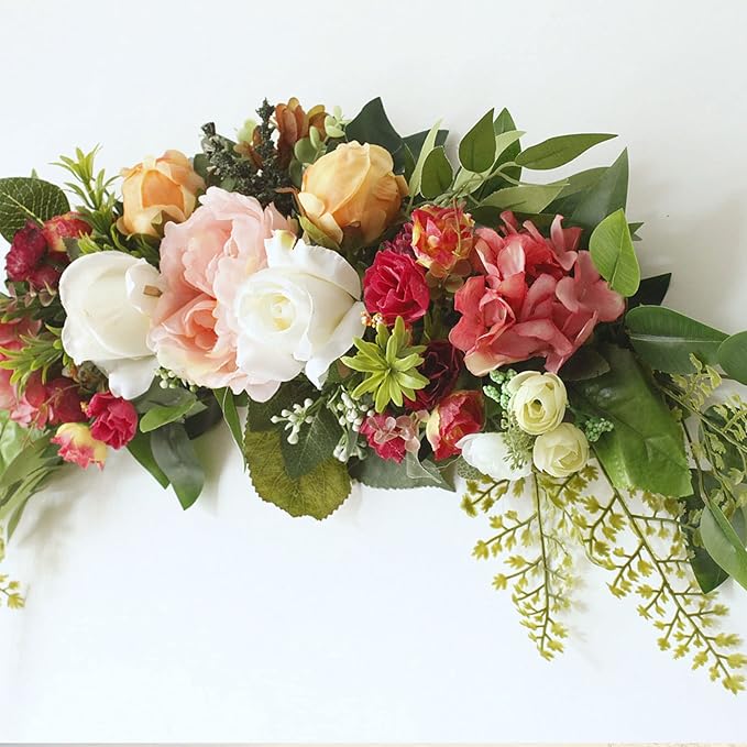 29.5x9.8inch Artificial Flower Swag,Decorative Flower Swag,Artificial Floral Swag,Elegant Flower Swag for Home,Office Decor (1)