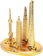 Keenso Shanghai Building Collection Model Reflective Bronze and Gold Vintage Trend Friends Big (Gold-Small)