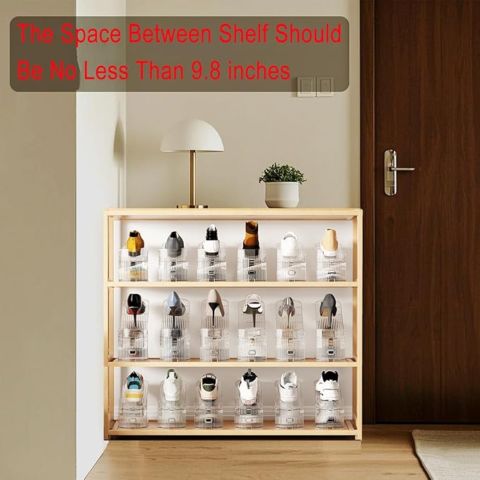 Shoe Slots Organizer for Closet 20PACK Shoe Stacker Adjustable Shoe Slots Organizer Shoe Space Savers Double Layer Stack Shoe Racks for Closet Organization Organizador de Zapatos (Transparent)