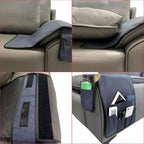Wanty Sofa Armrest Organizer Couch Arm Chair Caddy Sofa Cover Storage Holder for Remote Control Magazine Book Smart Phone Tablet Drinks and Water Bottle (Navy Blue)