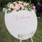 MSUIINT 25.6 Inch Artificial Rose Flower Swag with Green Leaves, Handmade Fake Plant for Front Door, Wedding Arch Flowers Spring Floral Swag, Wall Hanging Swag for Home Party Decor(Pink)