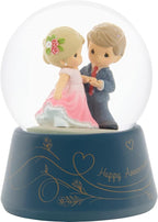 Precious Moments 252103 You Make Life Beautiful Anniversary Musical Figurine with Glass Globe, Romantic Dancing Couple Snow Globe, Plays Let Me Call You Sweetheart
