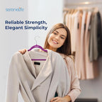 150 Pieces Velvet Hangers - Space Saving Heavy Duty Slim Suit Clothes Hanger Set with 360 Degree Swivel Metal Hook, Can Hold Up to 10 Lbs. for Coats, Jackets, Pants & Dress (Purple)