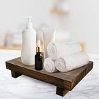Wood Riser Rustic - Rectangular Pedestal Stand - Brown, 9 x 6 x 1.5 Inch
