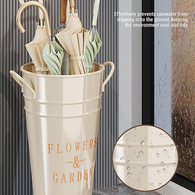 Pssopp Umbrella Holder Indoor, Space Saving Design Freestanding Umbrella Storage Bucket for Canes Walking Sticks Small Umbrellas