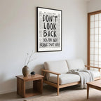 Framed Retro Newspaper Wall Art Trendy Black and White Poster Dont Look Back Inspirational Quote Posters Positive Motivational Affirmation Canvas Print Preppy Aesthetic Office Bedroom Decor 8x12inch