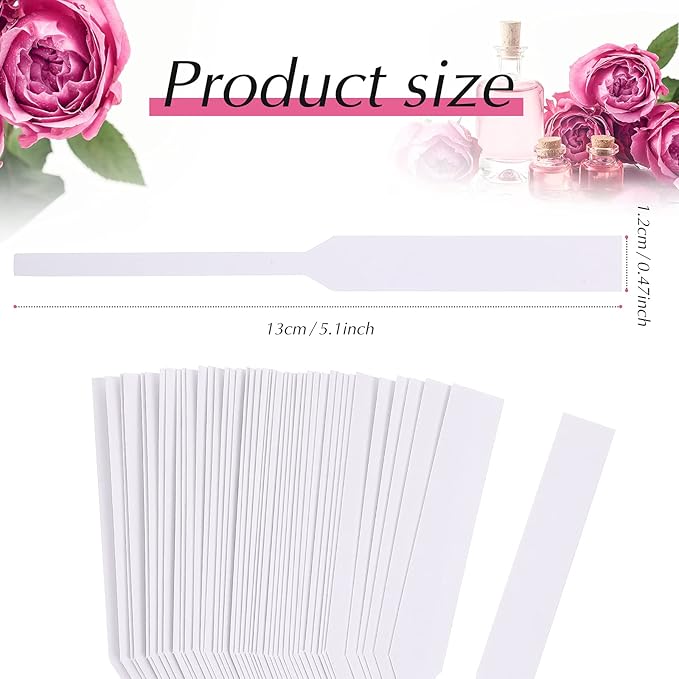 Tondiamo 600 Pieces Perfume Test Strips Fragrance Paper Sticks Cologne Scent Strips Disposable Perfume Blotter Sample Blender Essential Oils Test Cards White for Smell Diffuser Aromatherapy Spice