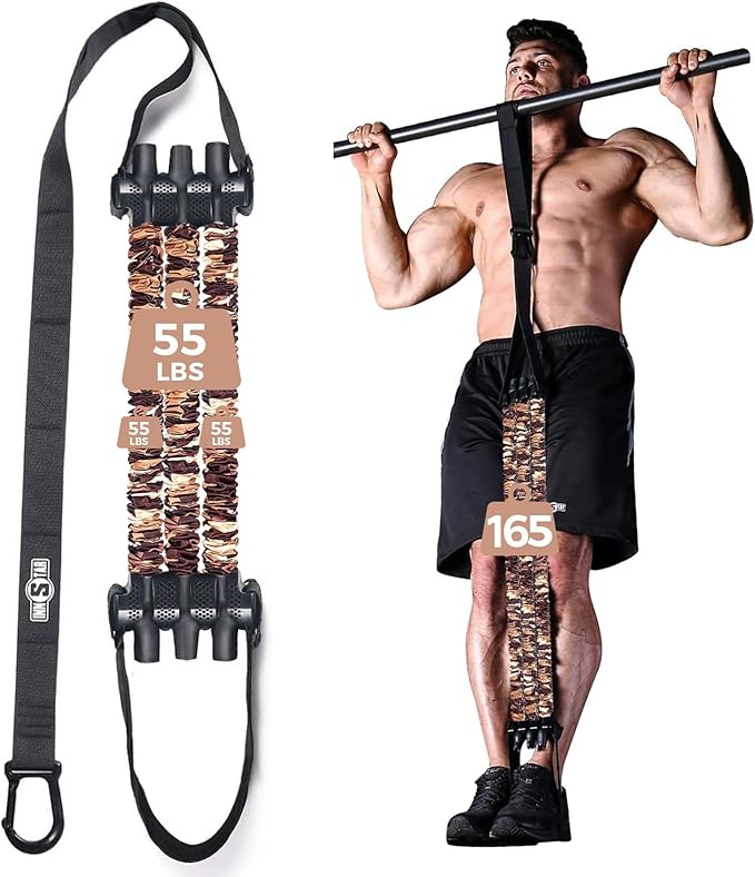 Innstar Pull Up Assistance Bands, Heavy Duty Resistance Band for Pull Up Bar, Adjustable Weight/Size with Fabric Feet/Knee Rest, 3 Bands for Pull Up Assist for Strength Training