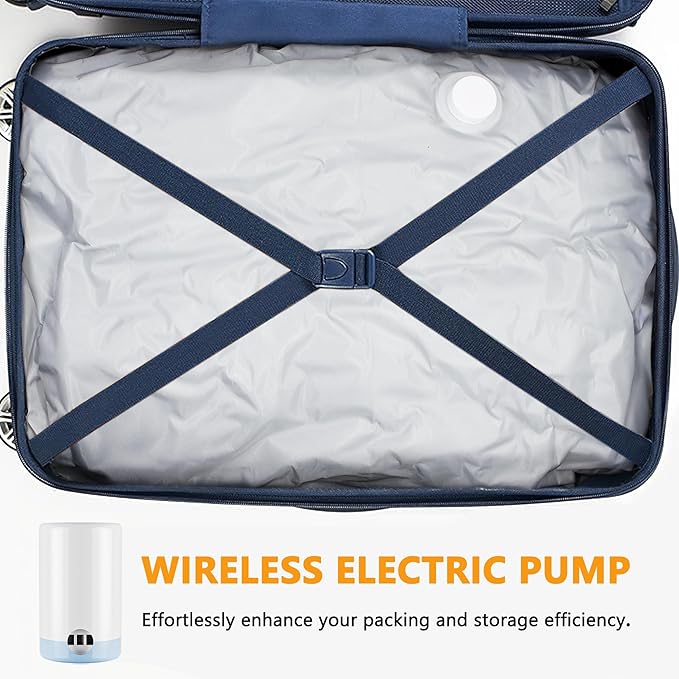 SUOCO Travel Vacuum Bags for Luggage and Backpack, 6 Combo (3L/3M) Reusable Compression Bags with Wireless Electric Pump, Packing Seal Space Saver Storage for Clothing, Carry on Suitcase