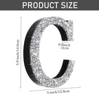 Qunclay 5.7" Silver Crystal Diamond Bling Letters Crushed Diamond Decoration Wooden Glitter Letter with Screw and Hooks Rhinestone Gift for Wedding Y2k Mcbling Bedroom Wall Decor (Letter C)