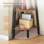 HOOBRO Corner Shelf, 4-Tier Corner Shelf Stand, 53.5" Tall Ladder Bookshelf, Industrial Corner Display Shelf Plant Stand for Living Room, Kitchen, Home Office, Rustic Brown BF144CJ01