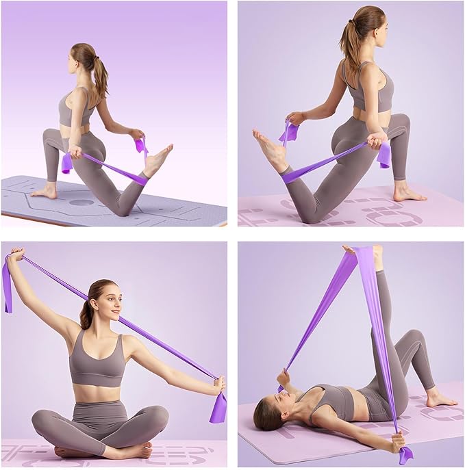 1 Pack Resistance Bands for Women & Men, Strength Training, Yoga & Home Workouts, Latex-Free Elastic Exercise Bands in 6 Colors (Pink)