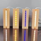 6 inch Rectangle Display Pedestal, Colorful Rectangle Led Lights Display Base, Crystal Wooden Lighted Base Stand for Acrylic, Crystal, Night Light, Glass Resin Art