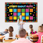 Pajean Staff Shout Out Bulletin Board Decorations Employee Shout Out Classroom Decor Attendance Bulletin Board Set with Appreciation and Recognition DIY Craft Cutouts for Welcome Back School Supplies