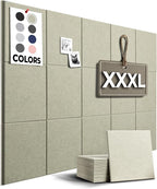 WALLHERO Corkboards for Wall, 59"x36" | 15 Pack | Cork Board Squares, Pin Up Board, Office Board for Wall, Big Bulletin Board, Cork Roll with Adhesive Backing (Sage Green)