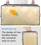 Budding Joy 60L Under Bed Storage Containers, Storage Bins with Clear Lids, Foldable Closet Organizers for Clothes, Blankets, Shoes, Bed Sheets, Comforter, Wrapping Paper, Home Dorm Storage