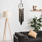 Witchy Crescent Moon Dream Catcher with Purple Agate, Witch Pagan Woven Wall Hanging Dreamcatcher with Light, Gothic Wiccan Hippie Decor with Ornament Decoration Women Gift for Bedroom Christmas