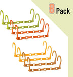 Mr. Pen- Space Saving Hangers for Clothes, 8 pcs, Autumn Colors, Plastic Multi Clothes Hangers Space Saving, 5 Slots, 360° Rotating Hooks