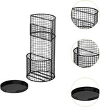Umbrella Stand Iron Freestanding Organizer Rack Holder Stable Practical Iron Frame Suitable for Hotel Restaurant Entryway Office Hallway, Black