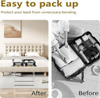 Acrylic Luggage Rack for Guest Room,Folding Luggage Rack with Leather Straps,Holds up to 120 lbs Suitcase Stand for Bedroom, Living Room and Hotel (Brown Leather)