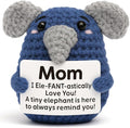 Gifts for Mom from Daughter Son, Handmade Crochet Elephant Doll, Cute Emotional Support Animal Mom Gift, Inspirational Mother Appreciation Gift,Birthday Gifts Idea