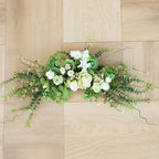 Artificial Greenery Flower Swag, Fake Eucalyptus Rose Flower Swag for Door Lintel Spring Summer Arch Flower Swag for Wedding Home Party Table Door Wall Decor