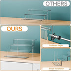 Yieach 4 Tier Clear Acrylic Display Risers,9 Inch Large Perfume Organizer,Colonge Stand and Cupcake Risers,Acrylic Tiered Display Stand for Figure,Funko Pop,Food,Candle,Fragrance Display,Cologne Shelf