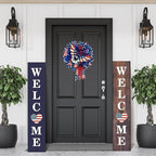 Patriotic Wreath for Front Door Red White Blue Wreath 4th of July Wreaths for Door Wall Memorial Day Decor Independence Day Hanging Decoration for Outside Home Farmhouse Holiday (Eagle)