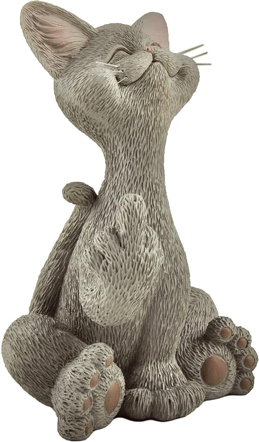 Catitude Whimsical Cat Raising Middle Finger Figurine - Hilarious Get Ready for Laughs - Stress Relief - Gifts for Cat Lovers,