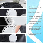 Professional Vacuum Bags with Built-in Pump, 30L IP67 Vacuum Seal Bags with See-through Window, Space Saver Bags for Clothing Travel(Black)